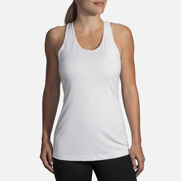 Brooks Pick-Up Womens Running Tank Top - White - Indonesia (RGWO-78623)